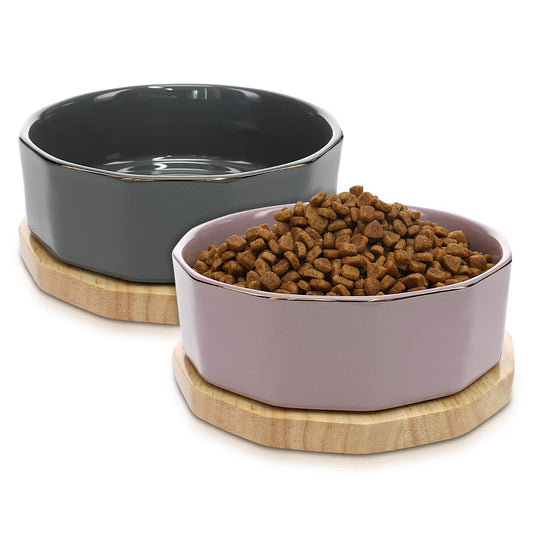Navaris Ceramic Pet Bowls Set