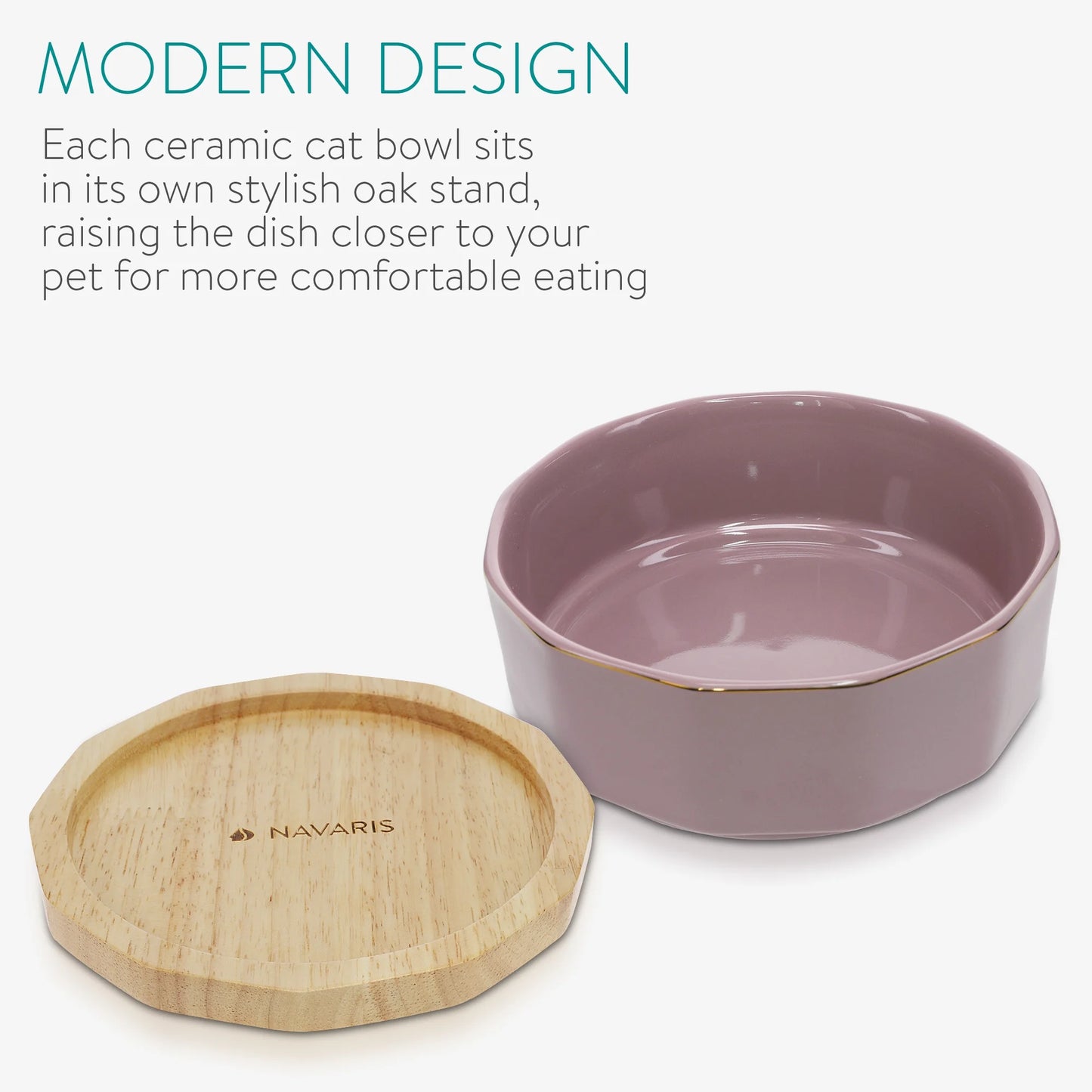 Navaris Ceramic Pet Bowls Set