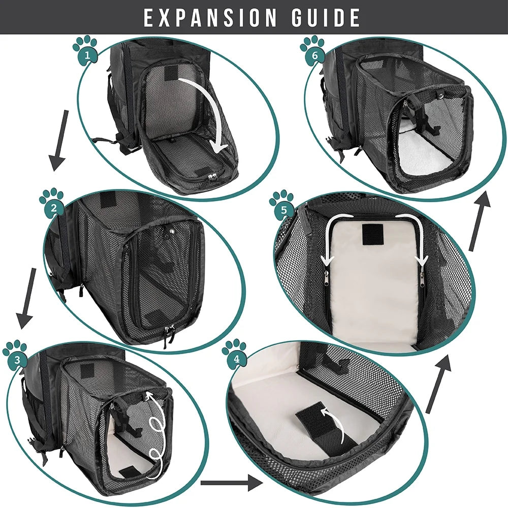 PetAmi Expandable Pet Backpack Carrier