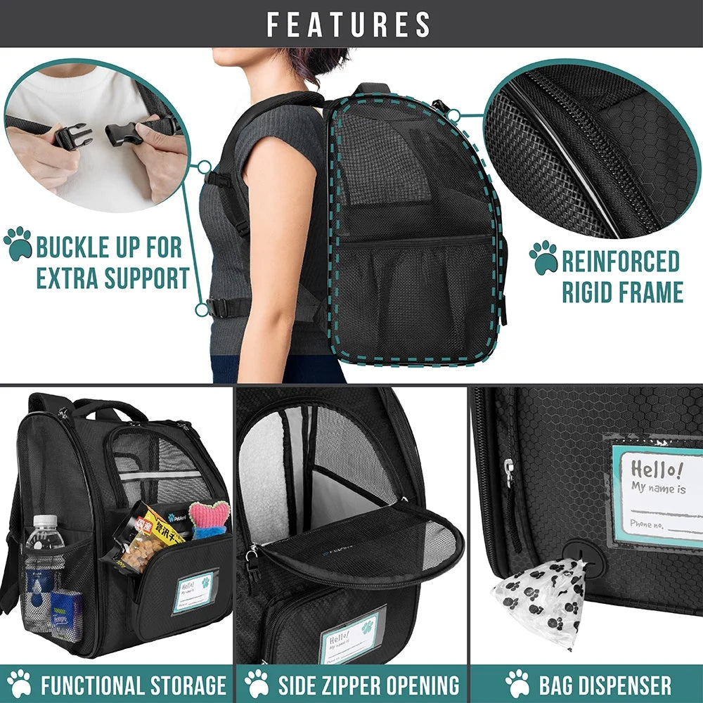 PetAmi Expandable Pet Backpack Carrier