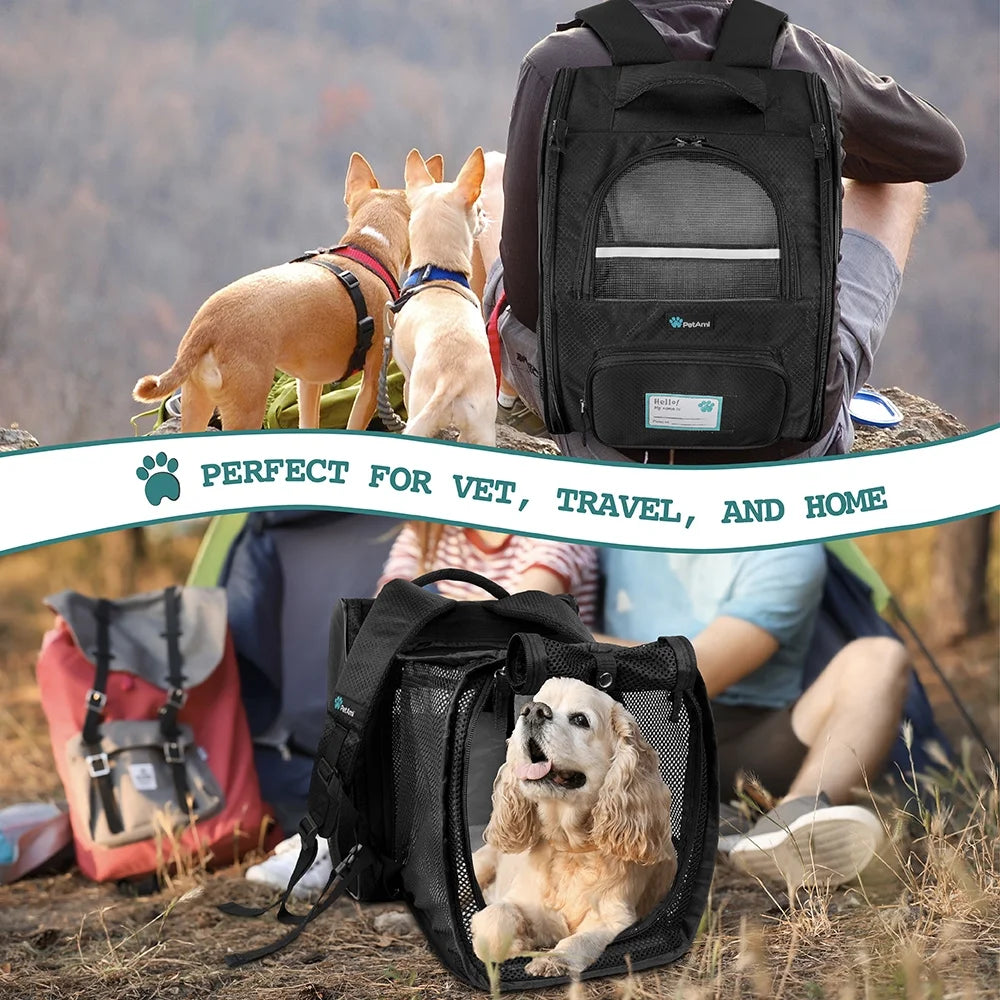 PetAmi Expandable Pet Backpack Carrier