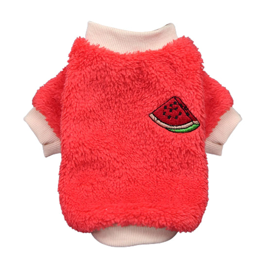 Walbest Cute Dog Cat Puppy Clothing Sweater Cartoon Fruit Pattern Small Puppy Shirt Soft Pet Cat Coats