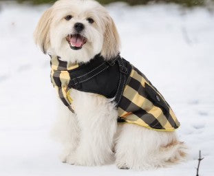 Dog Winter Coat, Plaid Zipper Jacket, Red, Blue, Yellow Dog Fleece Jacket Plaid Dog Vest Waterproof Windproof Cold Weather Dog Clothes Pet Apparel
