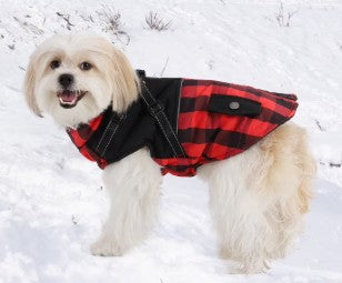 Dog Winter Coat, Plaid Zipper Jacket, Red, Blue, Yellow Dog Fleece Jacket Plaid Dog Vest Waterproof Windproof Cold Weather Dog Clothes Pet Apparel