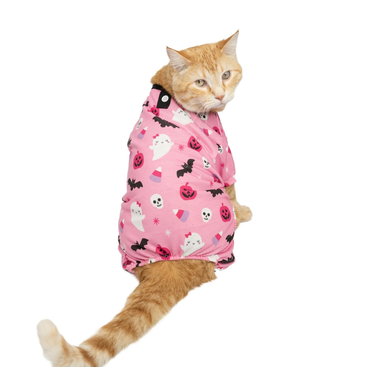 Vibrant Life, Dog and Cat Clothes, Spooky Surprises Halloween Pet Pajama, Pink, Size Small